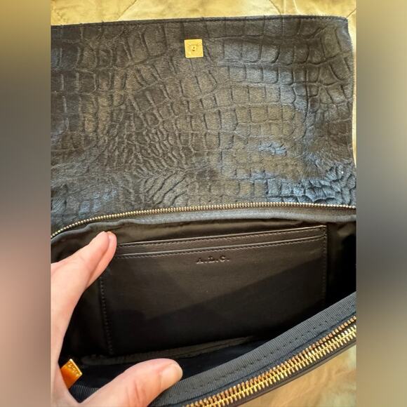 ALC Black Faux Fur Clutch Animal Print - Picture 4 of 4